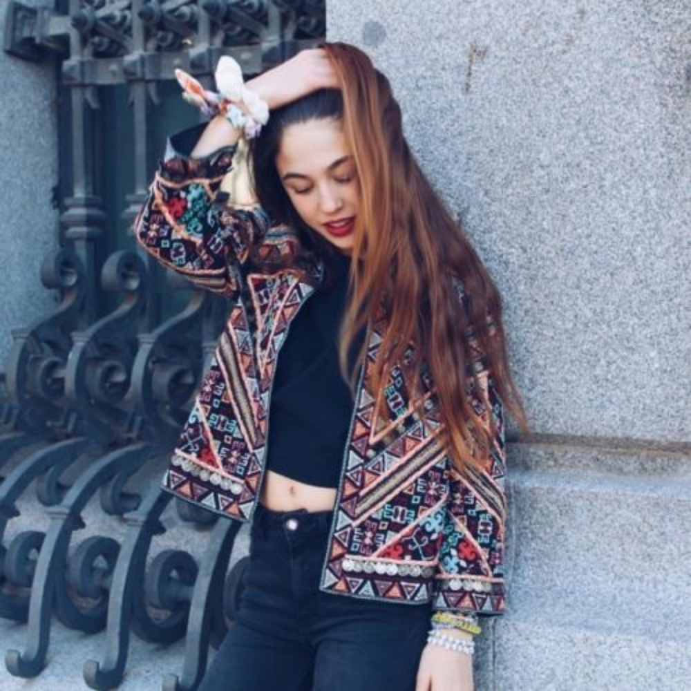 Zara embroidered embellished blazer jacket aztec - Picture 6 of 8